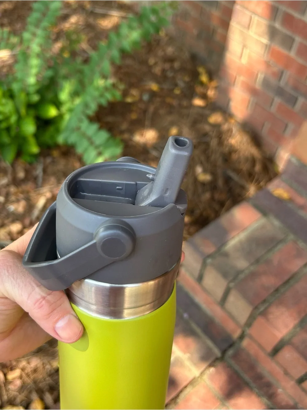 STANLEY 22 oz Green and Silver Insulated Stainless Steel Water Bottle